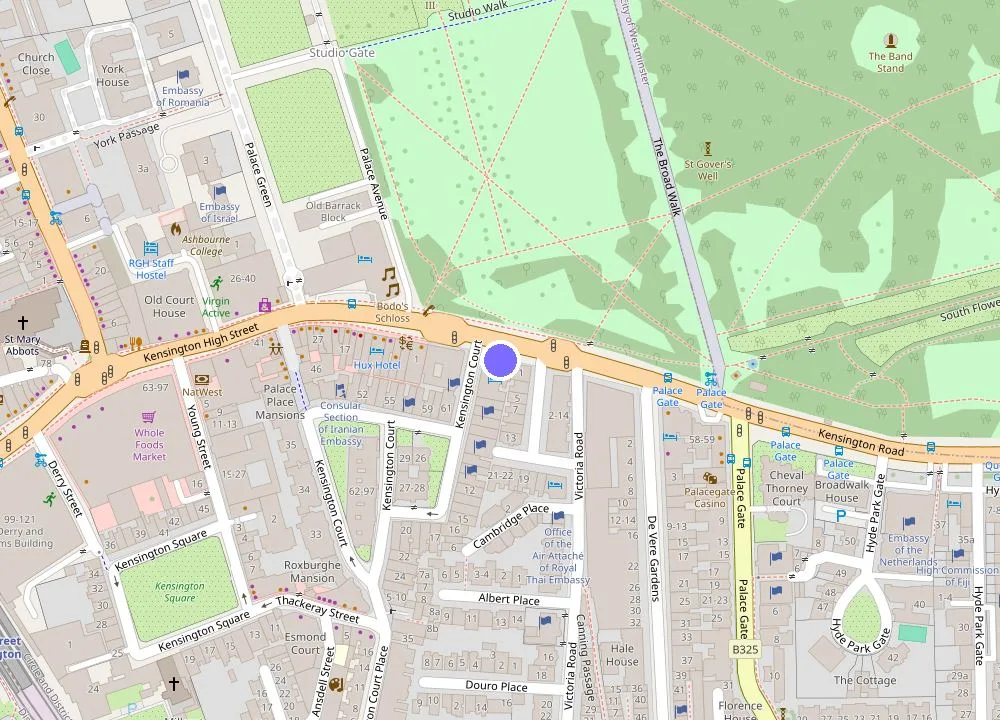 Map: Milestone Hotel Kensington